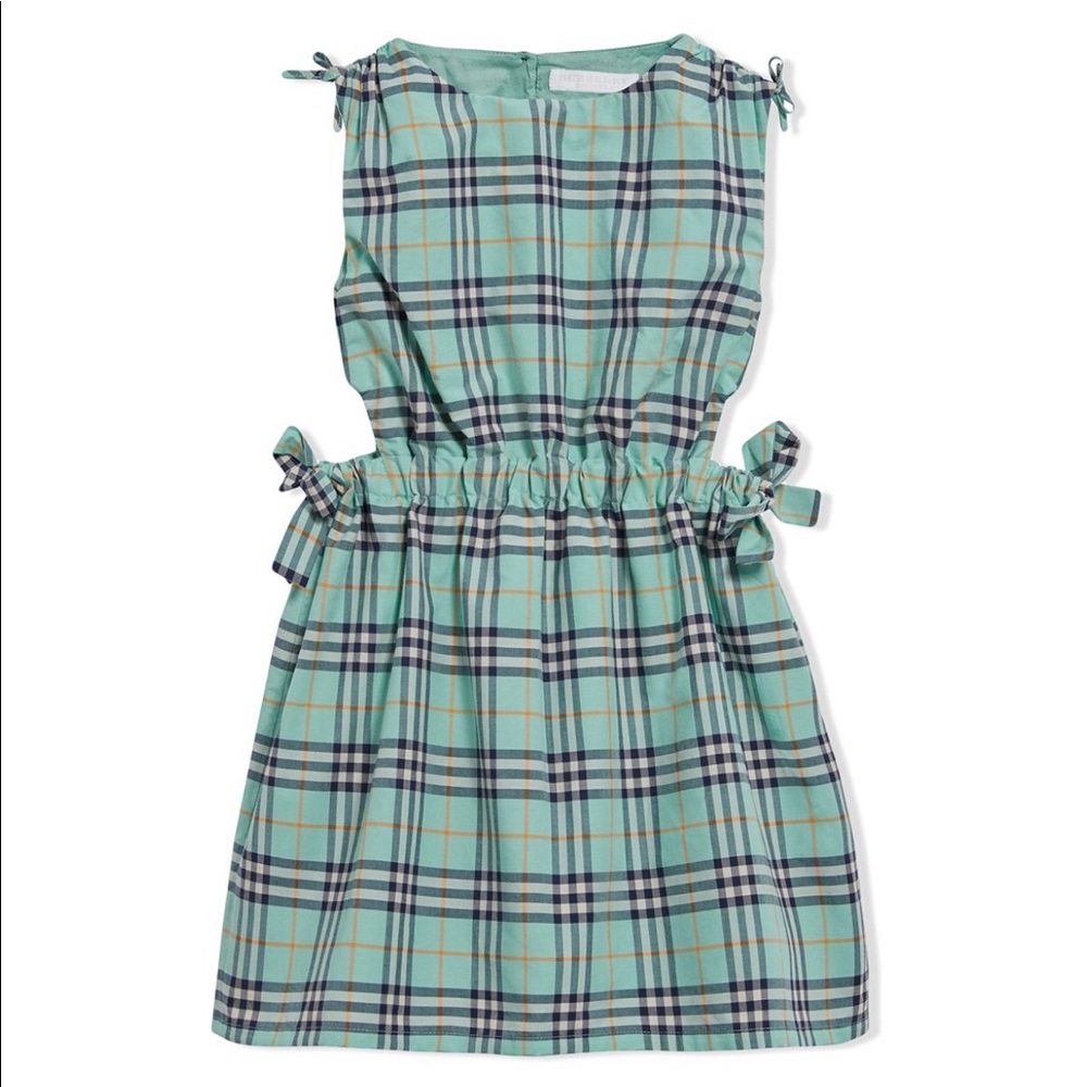 Burberry tie detail check cotton dress